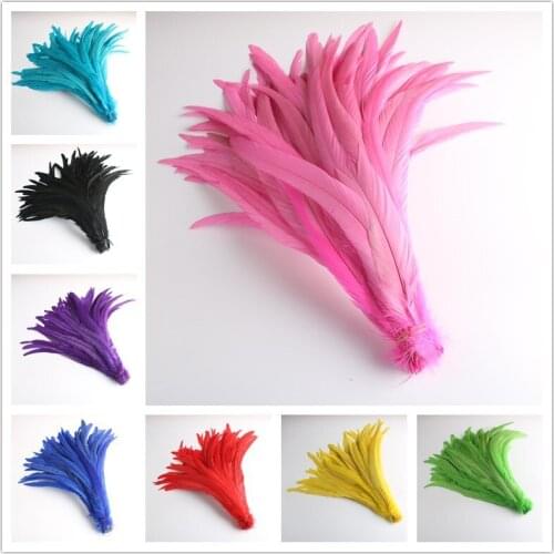 Wholesale 100pcs Chicken feather 30-35CM Natural Rooster tail Feathers For Decoration Craft Feather Christma Diy Feather