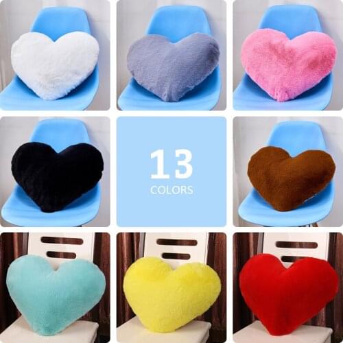 Plush Heart Shape Furry Cushion Cover Throw Pillow Case Home Living Room Bed Room Sofa Decor Faux Fur Cushion Covers