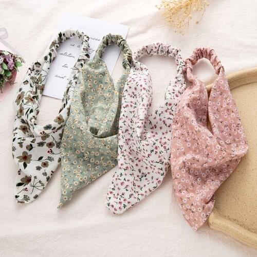 Fashion Headscarf Macaron Elastic Band Elastic Wild Hairband Female Triangle Scarf Summer Woman Hair Accessories Wholesale