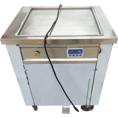 304 stainless steel commercial 450*450 single square pan fried ice cream machine rolling ice cream making machine free shipping