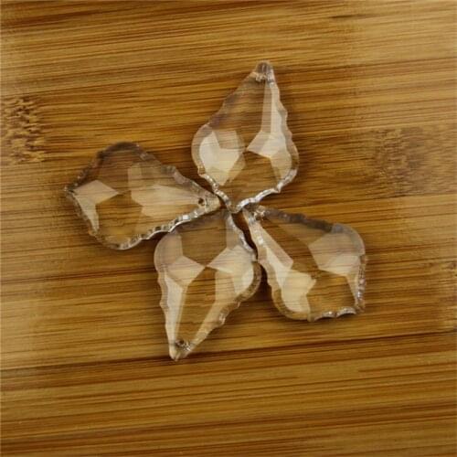 Maple Leaf Shape Clear Color Crystal Chandelier Prisms Suncatcher Hanging Pendants Parts Home Wedding Decor