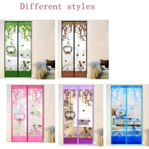 Summer Style Closing Mesh Mosquito Net Cartoon Window Screens Curtain Anti Mosquito Magnetic Tulle Shower Curtain Door Screen