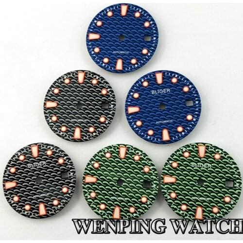 Bliger 28.5mm luminous watch dial fit ETA2836/2824 Miyota 8205 8215 82 series Mingzhu DG2813/3804 automatic movement