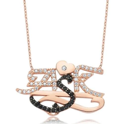 Tevuli 925 Sterling Silver Love Printed Lady Necklace