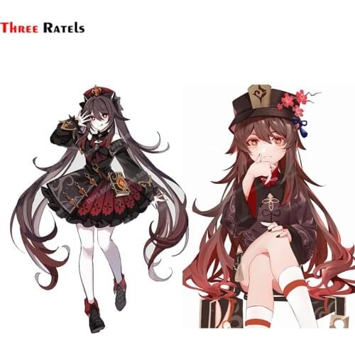 Three Ratels A323 Cartoon Role Hu Tao Of Hot Game Genshin Impact Personalized Creative Scratch Sticker With Waterproof Protected