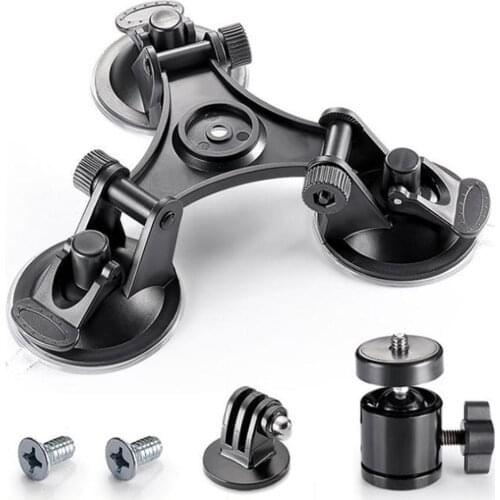 Car Windshield Triple Vacuum Suction Cup Fat Gecko Mount for GoPro Hero 7/6/5/4/3/3 /2/1 For Xiaomi Yi SJ4000 SJ5000 SJ7000