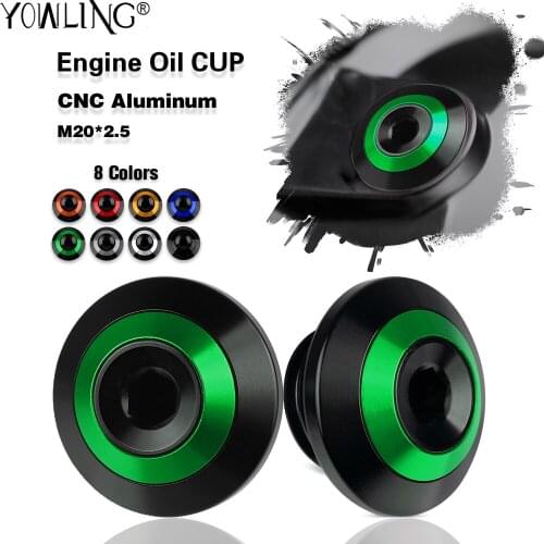 For KAWASAKI Z 800 Z800 2013 2014 2015 2016 M20*2.5 Motorcycle Accessories CNC Aluminum Engine Oil Filter Cup Plug Cover Screws