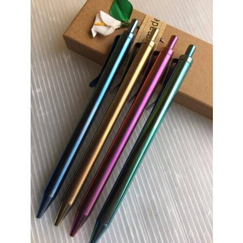 1 Piece Colorful Titanium Alloy Ballpoint Pen Press Pen Click Pen with G5 Refill