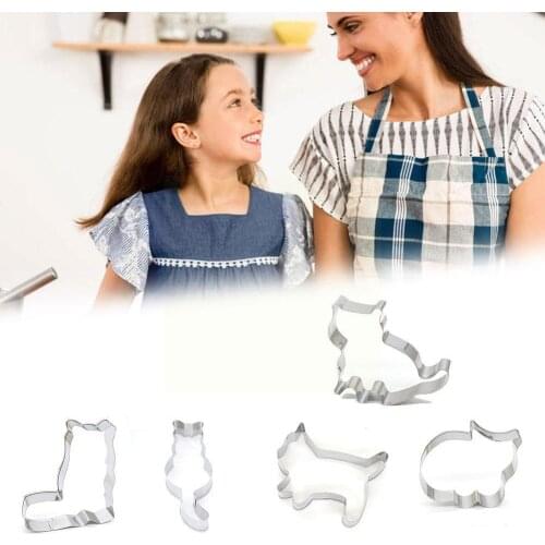 1pcs Cookie Cutters Moulds Steel Cute Animal Cat Shape DIY Mold Decorating Tools Fondant Kitchen Baking Biscuit Pastry N7X3