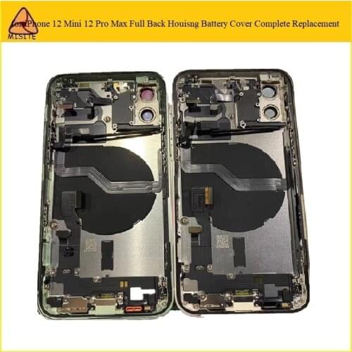 1PC Full Assembly Housing For iPhone 12 Pro Max Complete Battery Cover Rear Back Door Middle Frame Chassis with Flex Cable