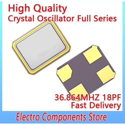 10PCS/Lot Quartz Resonator 36.864MHZ SMD Crystal Oscillator Resonator 4Pin 3225 Quartz Generator 18PF ±20PPM DIY Kit Electronics