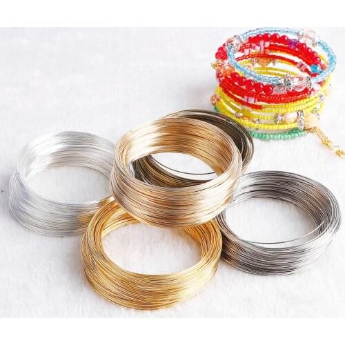 100 Loops Stainless Steel Wire Metal Wire Coil Bracelet Base 60 mm For Women Girls DIY Bracelets Bangle Fashion Jewelry Making