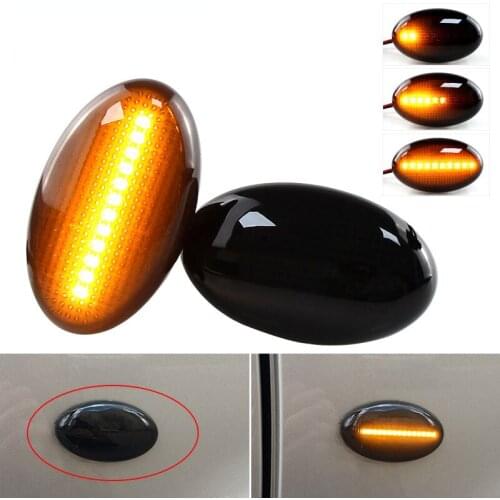 2pcs for Mercedes-Benz Smart W450 &W452 1998-2007 A-Class W168 97-04 LED Dynamic Turn Signal Lights Side Marker Car Accessories