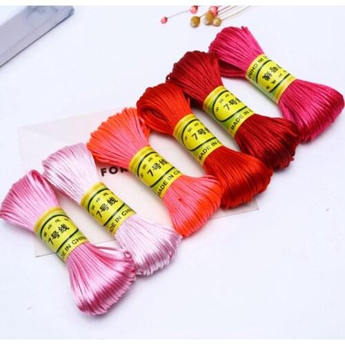 20 Meter 1.5mm Braided Macrame Satin Silk Cord Chinese Knot Nylon Rattail Thread