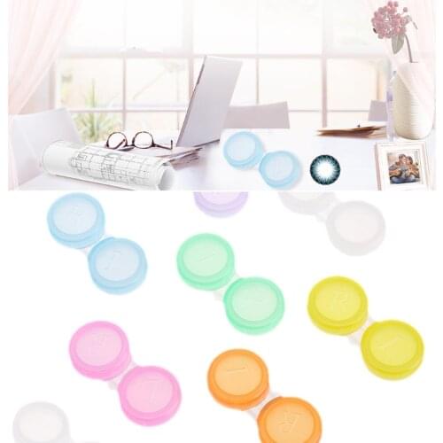 2020 Fashion Random Color 10Pcs contact lens L+R cases Storage Holder Soaking Container Travel Accessaries