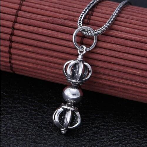 925 Sterling Silver Jewelry Retro Classic Vajra Unisex Pendant (FGL)
