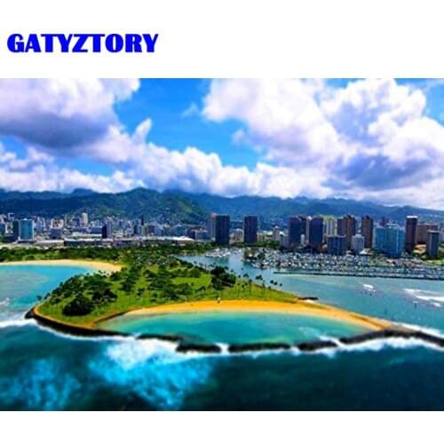 GATYZTORY 5D DIY Diamond Embroidery 5D Landscape Full Square Diamond Painting Urban landscape Home Decor Mosaic New Arrival Han