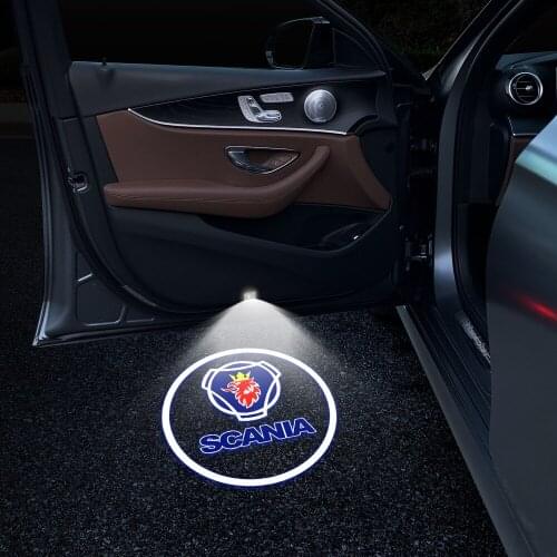 2pcs Car Shadow Logo Door Light for Tamiya Scania R620 R470 Car Styling Tamiya Logo Welcome Light Scania Projector Light