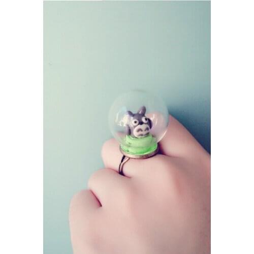 Free Ship! Exclusive!!20sets/lot 25*15mm Glass Cover Glass Bulb Vial & Silver Plated Finger Ring Set DIY Glass globe Pendant