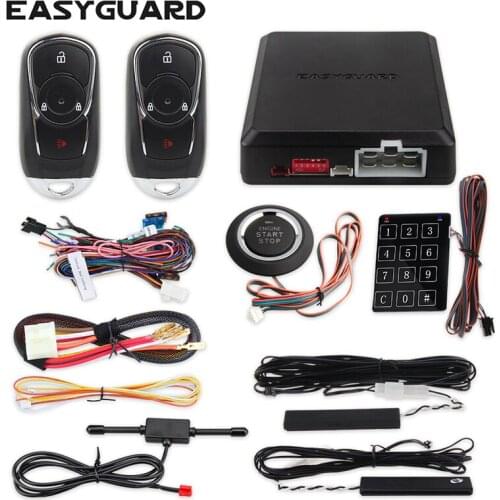 EASYGURD Lock Unlock PKE car alarm system touch password entry push button start remote engine start stop touch password entry