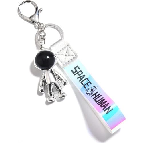Cute Cartoon Astronaut Keychain Alien Space Human Robot Spacecraft Acrylic Key Chain Ring Car Handbag Purse Couple Accessories