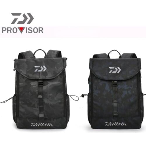 DAIWA Fishing Backpack Outdoor Mens Fishing Fashion Camouflage Large Capacity Backpack Waterproof Casual Simple Backpack