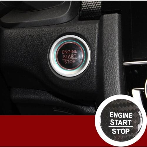 For Honda Accord Odyssey CITY Civic CRV URV JADE FIT INSPIRE Real Carbon Fiber Car Engine Start Stop Switch Button Trim Cover