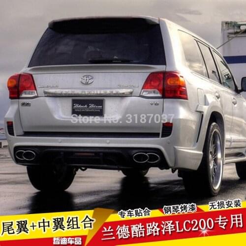 For Toyota Land Cruiser LC200 2008 to 2018 ABS Plastic Rear Roof Spoiler Wing Trunk Lip Boot Cover Car Styling