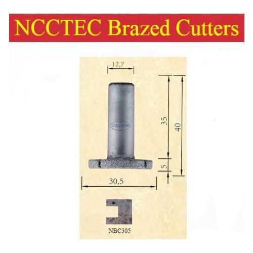 1.2'' inches diamond vacuum brazed router bit profile cutters with 1/2" Shank FREE shipping | 30.5mm granite Clear bottom knife