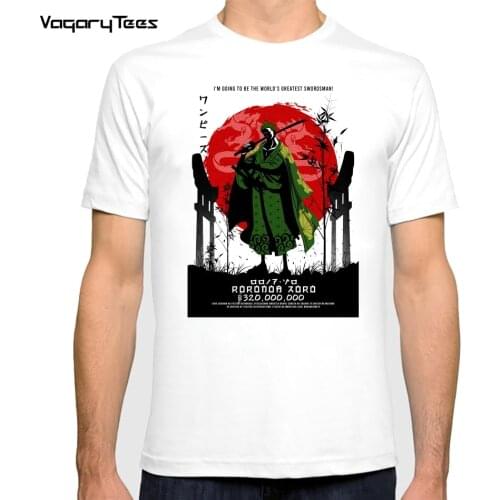 New Summer Samurai Roronoa-Zoro cool anime tshirt homme short sleeve t shirt men white casual unisex streetwear tshirt