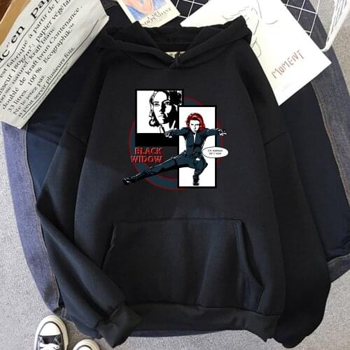 Disney Black Widow Graphic Hoodies I'm Russian Or I Was Printed Sweatshirt Men 90s Aesthetic Autumn Clothing Marvel Trend Top