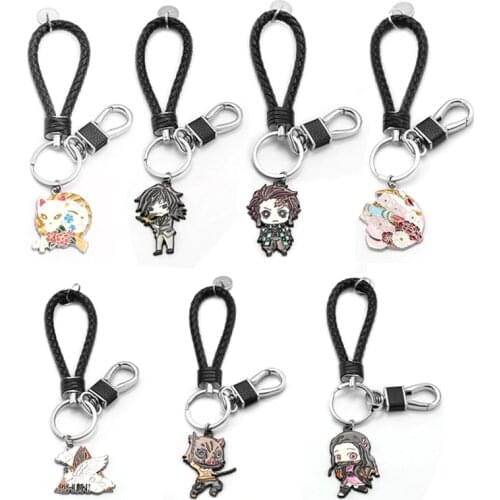 Kimetsu no yaiba Keychain Men Hashibira Inosuke Kamado Nezuko demon slayer Key Chain Women Bag Pendant Anime Jewelry llaveros