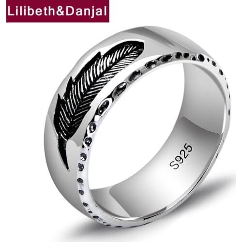 Creative Feather Pure 925 Sterling Silver Vintage Gift Men Women Fashion Ring Jewelry 2020 Arrival Designer Free Shipping R59