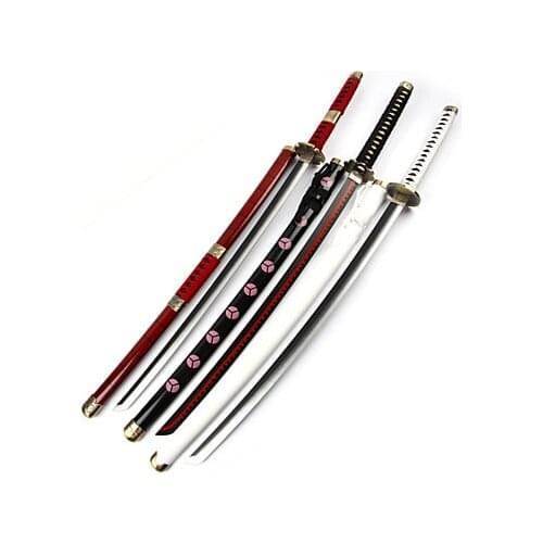 One Piece Roronoa Zoro Sandai Kitetsu/Wado Ichimonji/Shuusui Anime Cosplay Sword (3 Swords/Set)