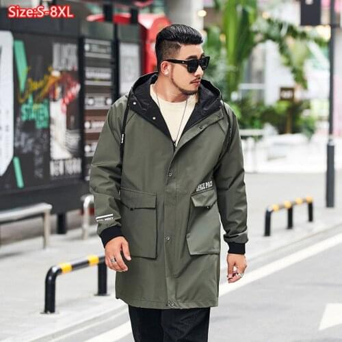 Men Winter Jacket Coat Hooded Warm Trench Long Overcoat 2020 Man Windbreaker Plus Size 5XL 6XL 7XL 8XL Loose Autumn Clothes