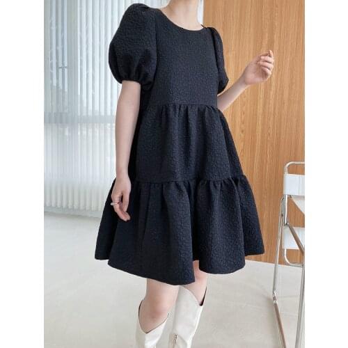 Spring and Summer New Three-Dimensional Embossed Palace Style Dress Puffy French Style Small Dress Womens Clothing