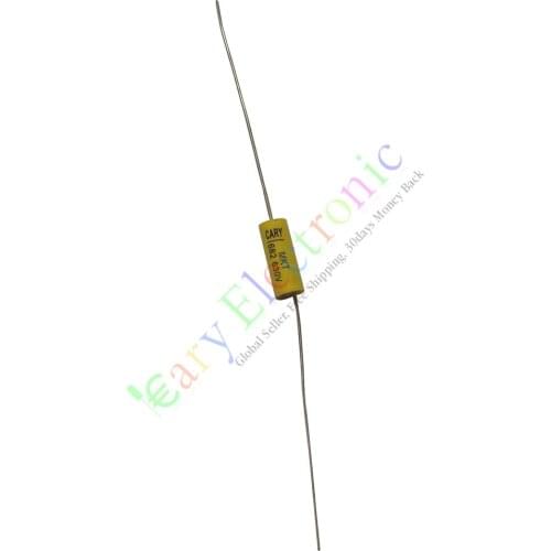 Wholesale and retail 10pc yellow long lead Axial Polyester Film Capacitor 0.0068uF 630V fr audio amps free shipping