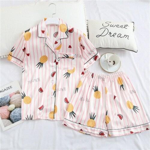 Women Pajamas Casual Satin Pyjamas 2PCS Sleepwear With Shorts Summer New Nightwear Loungewear Short Sleeve Shirt&Pants