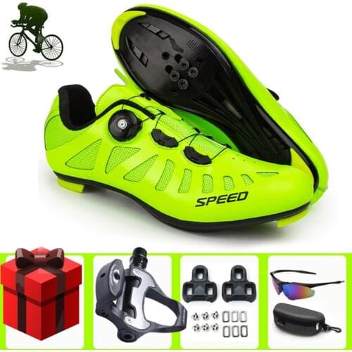 Professional Men Sneakers WomenRoad Bike Cycling Shoes Sapatilha Ciclismo Bicycle Shoes With Compatible SPD-SL Cleats Bicicleta