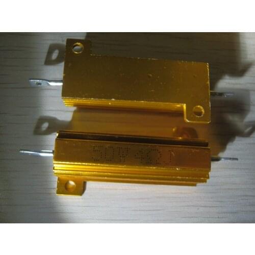 RX24-50W 1R 2R 3R 4R 6R 8R 10R 30R 100R 1K 50Watt Power Metal Shell Wirewound Resistor 50W 4 R ohm Automobile LED lamp resistors