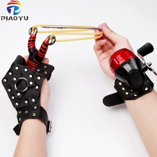 Fishing Slingshot Hunting Set Catapult Suit Outdoor Shooting Fishing Reel+Dart+Handguard+Rubber Tube fishing wheel