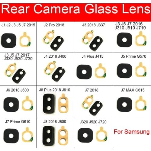 Rear Camera Glass For Samsung Galaxy J1 J2 J3 J5 J7 Pro 2015 2016 2017 2018 J337 J310 J330 J510 J530 J710 J730 +Adhesive Sticker