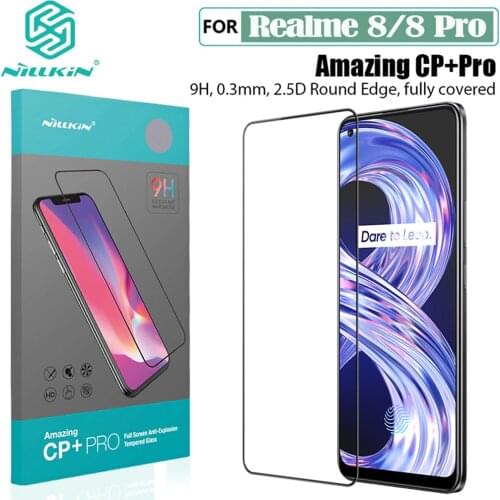 For OPPO Realme 8 Pro Tempered Glass Nillkin CP+PRO Anti-Explosion Full Glue Ultra-thin Fully Screen Protector For Realme 8
