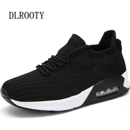 Women Sneakers Flats Casual Shoes Fashion Outdoor Breathable Mesh Couple Lace Up Female Socks Platform Round Toe Walking