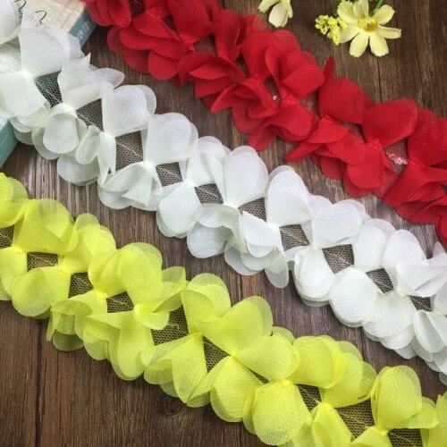 10 yards/ Piece Chiffon Plum Blossom Handy Lace Flowers Clothes Curtains Lace Accessories Fabric Applique Sewing Supplie