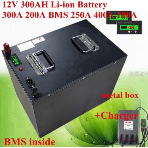 12V 300AH lithium ion Battery with BMS FOR solar panel EV Car Golf photovoltaic System UPS inverter real power + 20A charger
