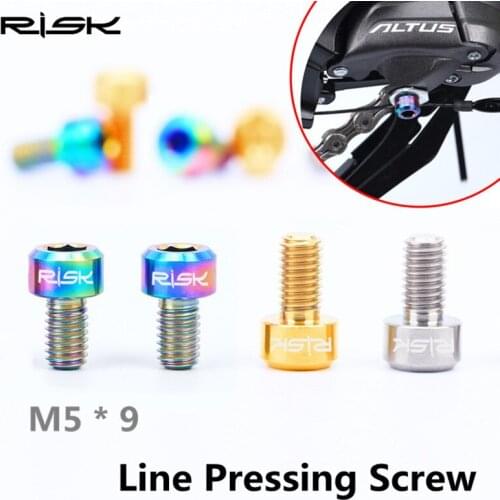 2 Pcs Line Pressing bolts M5x9mm Mountain Bike derailleur Screw bolt Titanium Alloy Bike Front/Rear Derailleurs DIP bicycle part