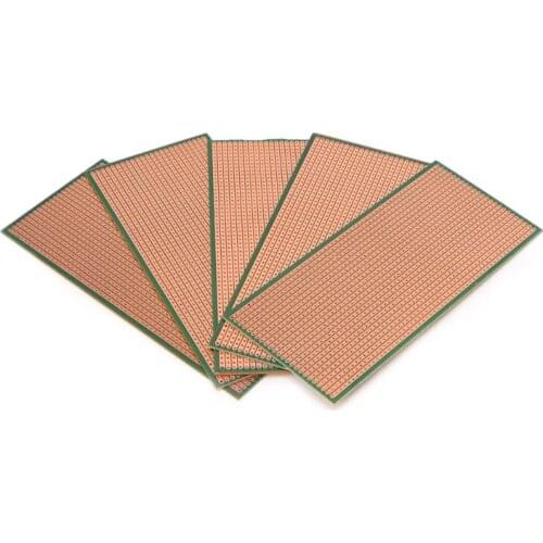 5 Pcs 6.5x14.5cm Stripboard Veroboard Uncut PCB Platine Single Side Circuit Board Apr