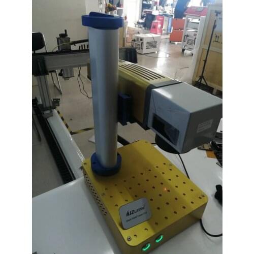 50w fiber laser marking machine with rotary device for rotary marking