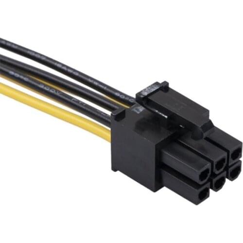 6 Pin PCI Express To Dual PCIE 8 (6+2) Pin Power Cable 20/50cm GPU PCI-E Power Data Cable Splitter Computer Cables